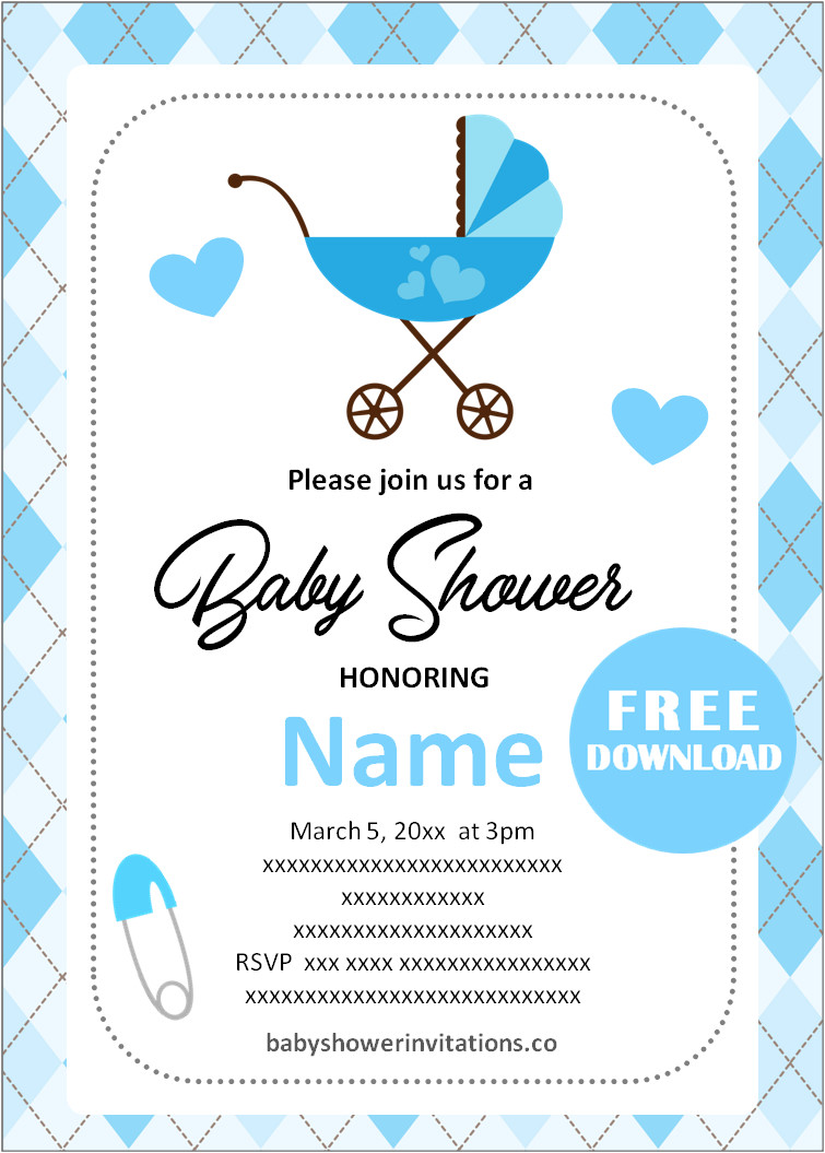 Free Printable Baby Shower Invitation Templates For Boys 