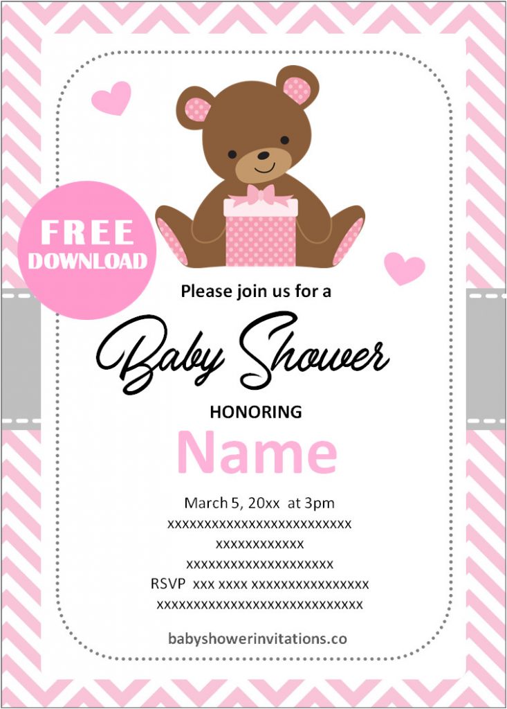 teddy bear baby shower invitations online