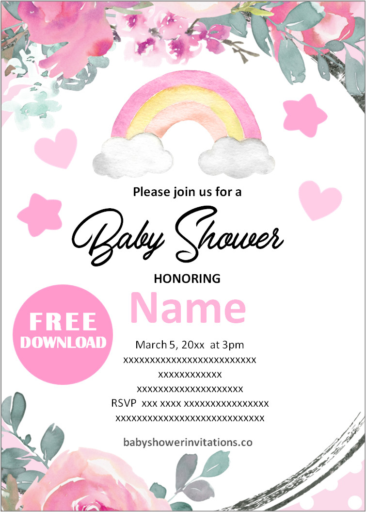 Printable Baby Shower Invitations Girl