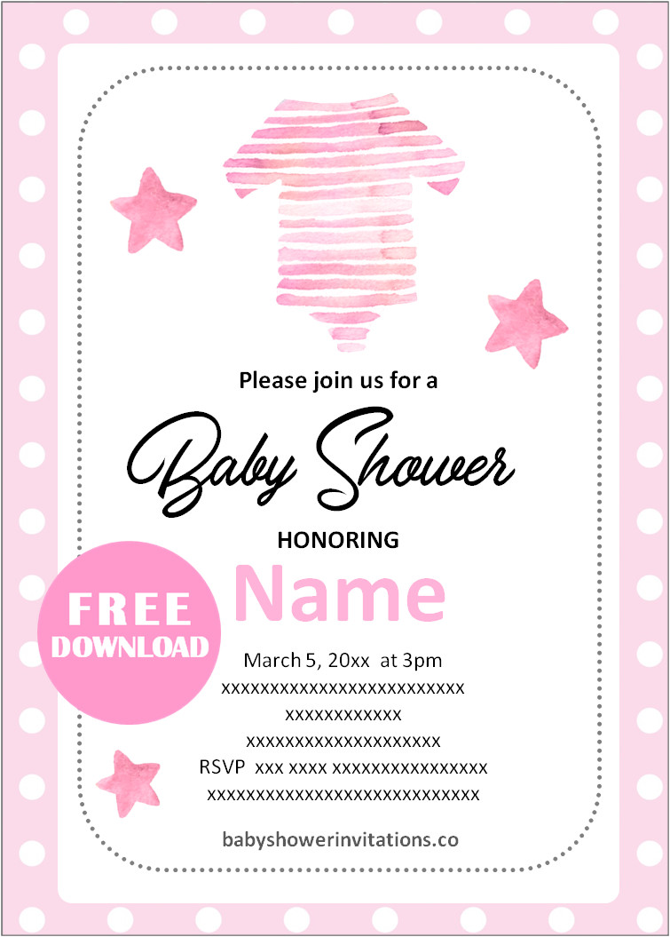 Girl baby shower invitations templates