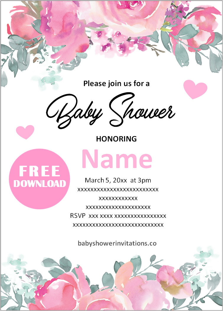 Baby shower invitations girl