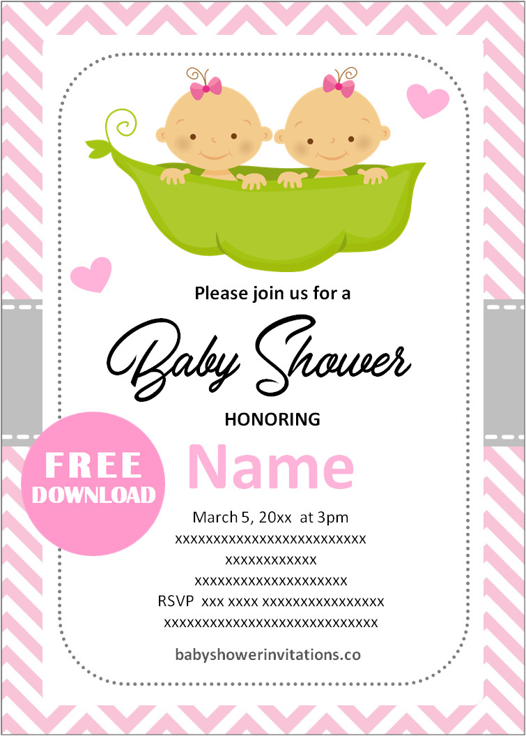 Twins Baby Shower Invitation