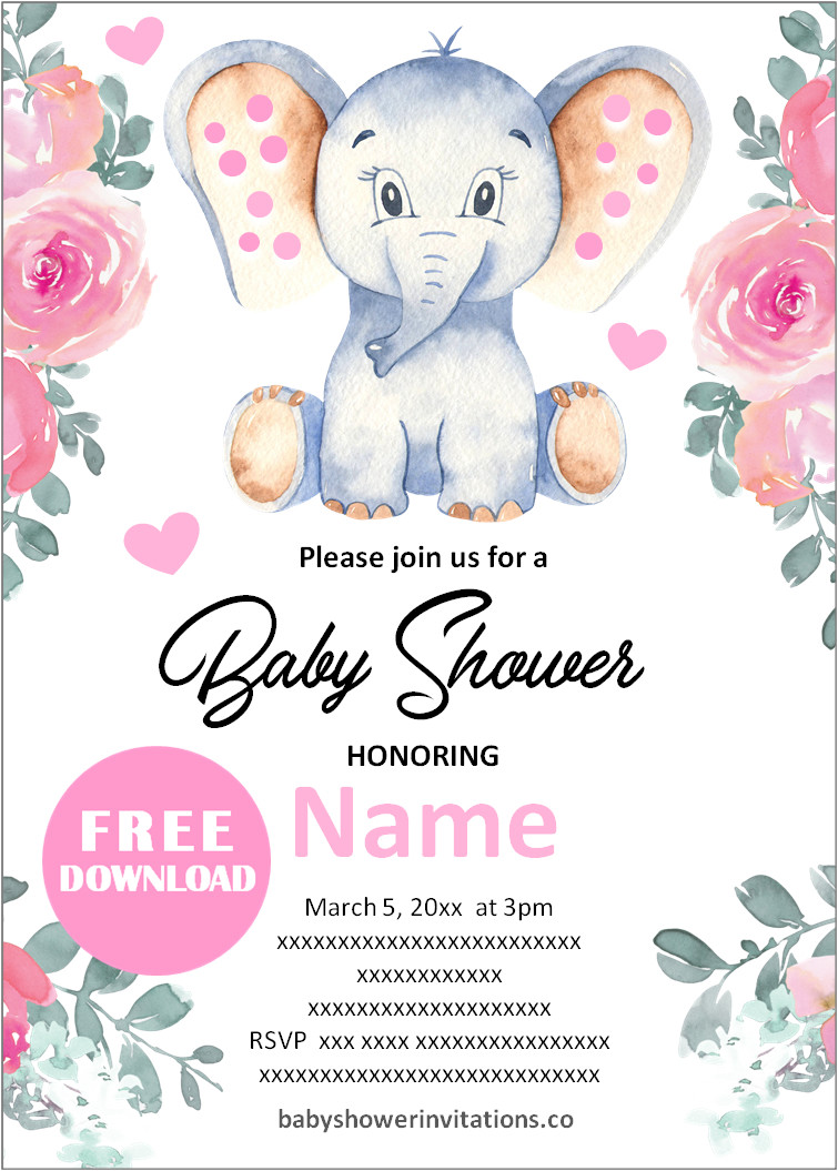 elephant baby shower invitations