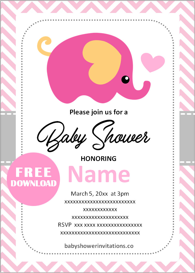 Free Printable Elephant Baby Shower Invitations Templates 🐘