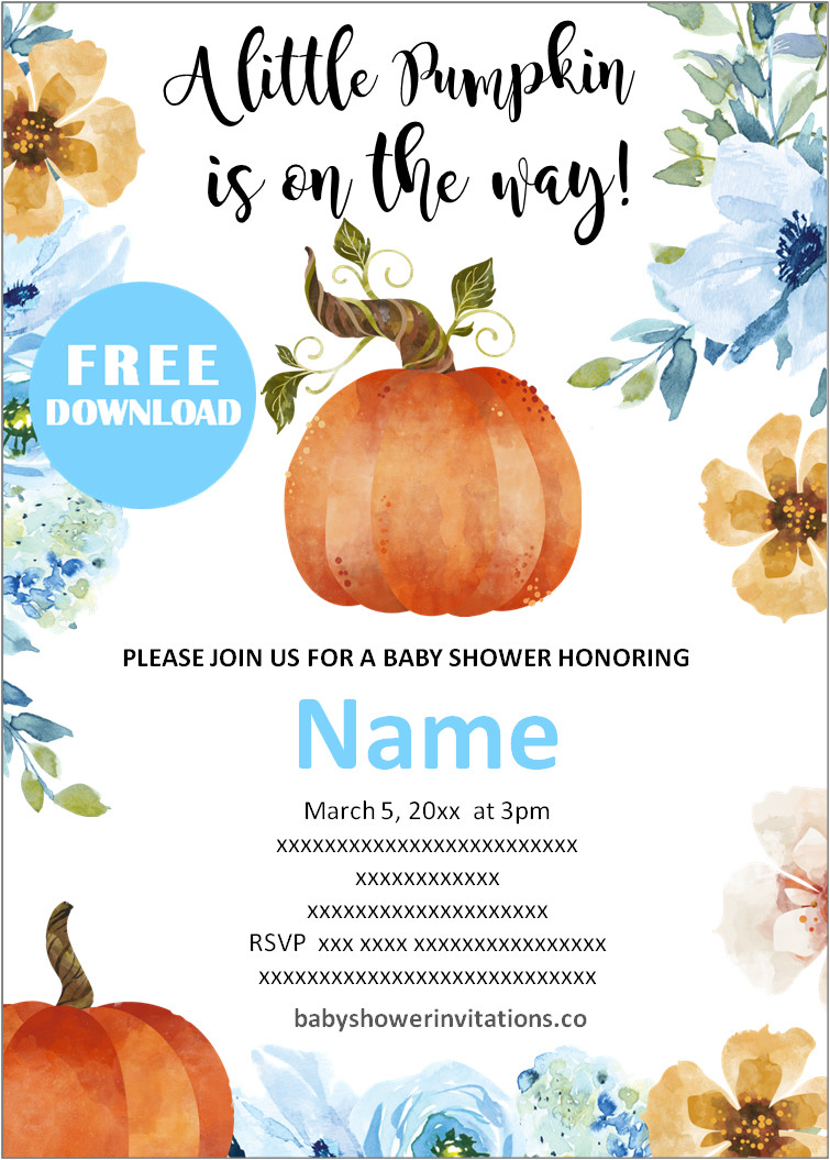 Printable Fall Baby Shower Invitations