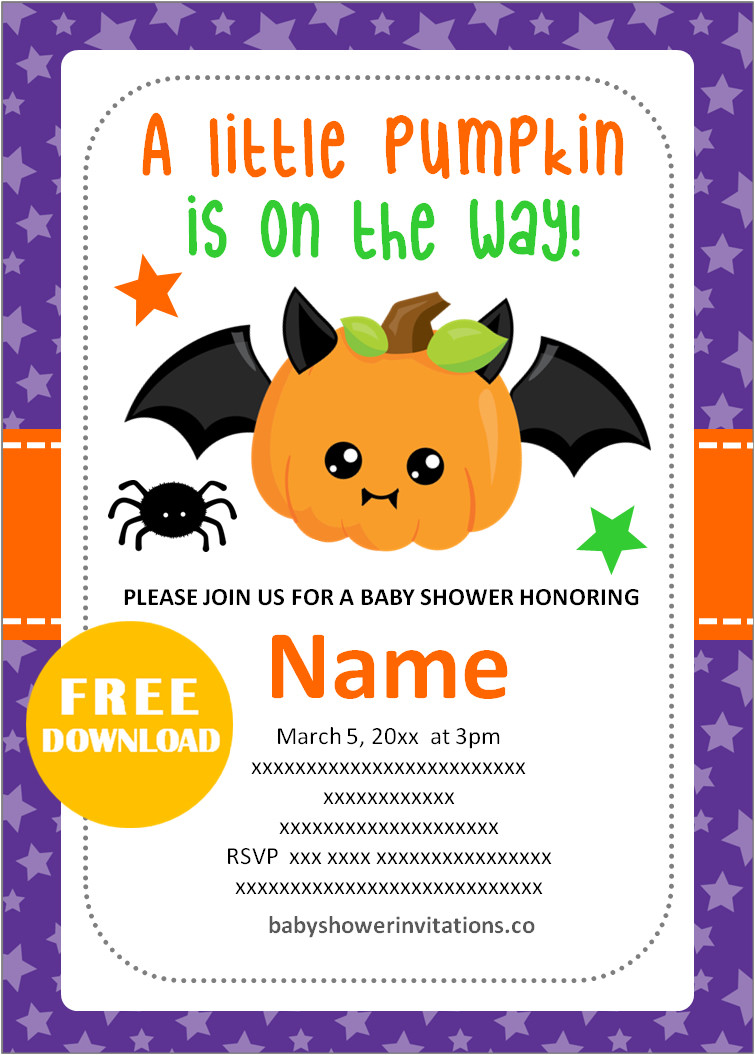 Free halloween baby shower invitations