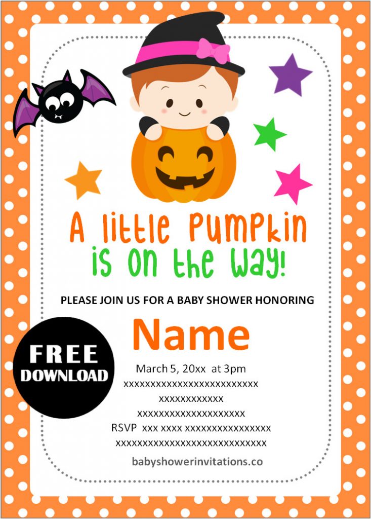 Free Printable Halloween Baby Shower Invitations Templates 🎃