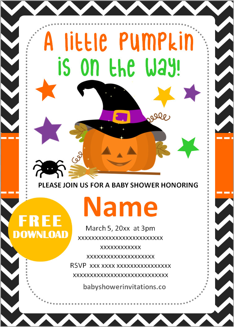 Free Printable Halloween Baby Shower Invitations Templates 🎃