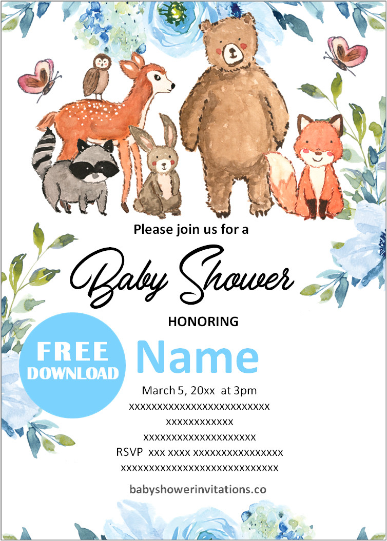 Woodland Baby Shower Invitations